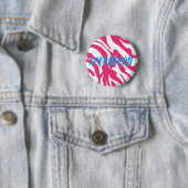 Zebra Magenta Ronde Button 5,7 Cm (In situ)