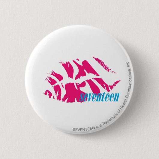 Zebra Magenta Ronde Button 5,7 Cm (Voorkant)