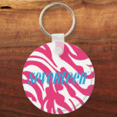 Zebra Magenta Sleutelhanger (Voorkant)