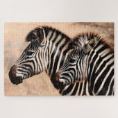 Zebra Mam & Foal, Jigzaag Puzzle Legpuzzel (Horizontaal)