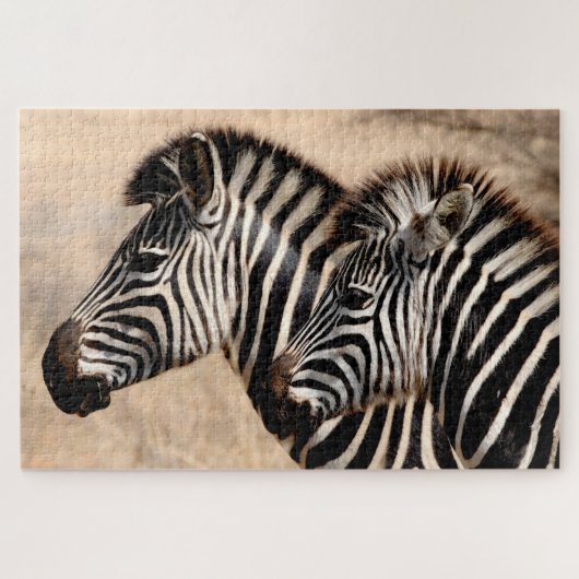 Zebra Mam & Foal, Jigzaag Puzzle Legpuzzel (Horizontaal)