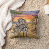 Zebra Mama en Veulen Safari Dieren Kussen (Deken)