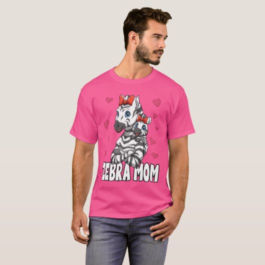 Zebra Mama Moederdag Mama Moeder voor een Mama en  T-shirt (Voorkant volledig)
