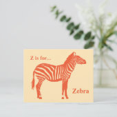 Zebra - Mandarijn en licht sinaasappel Briefkaart (Staand voorkant)