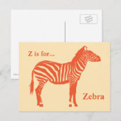 Zebra - Mandarijn en licht sinaasappel Briefkaart (Voorkant / Achterkant)