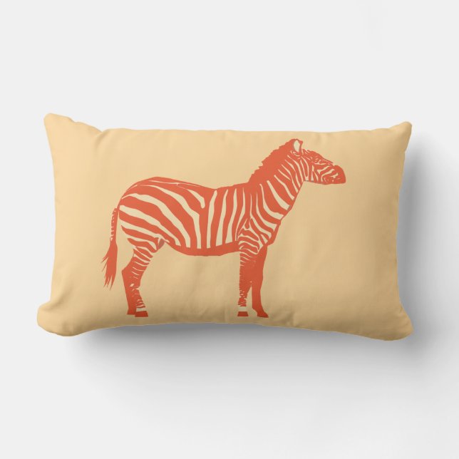 Zebra - Mandarijn en licht sinaasappel Kussen (Voorkant)