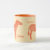 Zebra - Mandarijn en licht sinaasappel Mok (Midden)