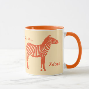 Zebra - Mandarijn en licht sinaasappel Mok