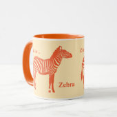 Zebra - Mandarijn en licht sinaasappel Mok (Voorkant links)