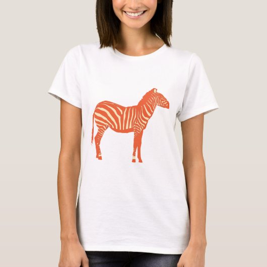 Zebra - Mandarijn en licht sinaasappel T-shirt (Voorkant)