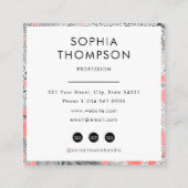 Zebra Marble Abstracte QR-code Social Media Vierkante Visitekaartje (Achterkant)