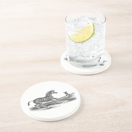 Zebra Mare Foal  Animal Art Onderzetter (Zijkant)