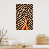 Zebra Martini Poster, Glam Mode Muurkunst, Chic Poster (Keuken)