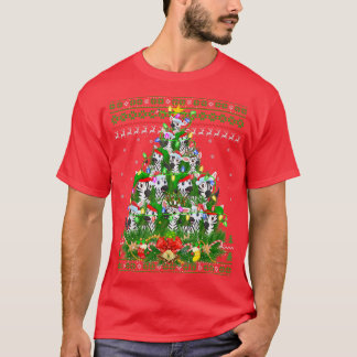 Zebra mas Lighting Tree Santa Zebra Ugly Christma T-shirt
