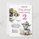 Zebra meerkat oerwoud safari wilde dieren roze mei kaart (Voorkant)