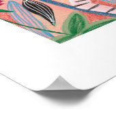 Zebra & meisje felroze tropisch oerwoud Poster (Hoek)