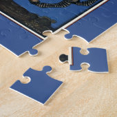  Zebra met Art Nouveau Woman Print Legpuzzel (Zijkant)