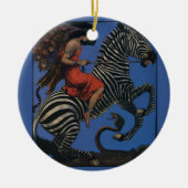  Zebra met Art Nouveau Woman Rider Keramisch Ornament (Voorkant)