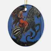  Zebra met Art Nouveau Woman Rider Keramisch Ornament (Links)