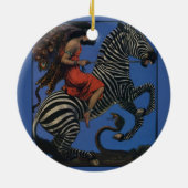  Zebra met Art Nouveau Woman Rider Keramisch Ornament (Achterkant)