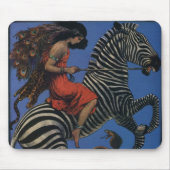  Zebra met Art Nouveau Woman Rider Muismat (Voorkant)