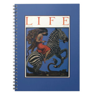 Zebra met Art Nouveau Woman Rider Notitieboek