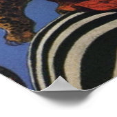 Zebra met Art Nouveau Woman Rider Poster (Hoek)