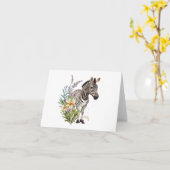 Zebra met Bloemen BLANK Kaart (Gele Bloem)