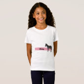 Zebra met Bright roze streep T-shirt (Voorkant volledig)