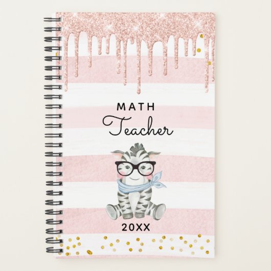 Zebra met bril Wiskunde leerplanner Planner (Voorkant)