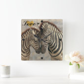 Zebra met Colt Vierkante Klok (Huis)