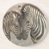 Zebra met Colt Zandsteen Onderzetter (Voorkant)