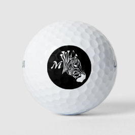 Zebra met gedraaide witte strepen Silhouette Golfballen