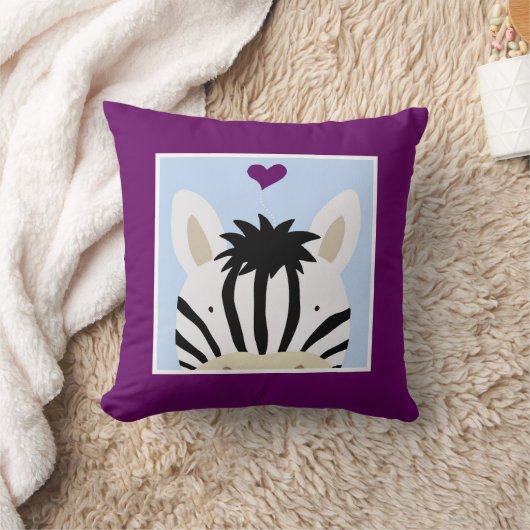 Zebra met hart kussen (Deken)