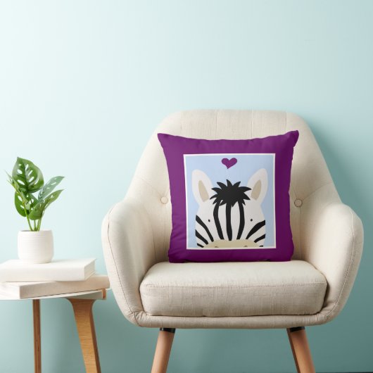 Zebra met hart kussen (Stoel)