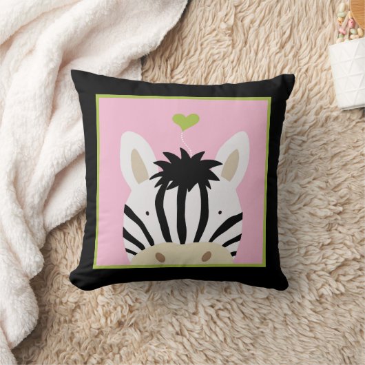 Zebra met hart kussen (Deken)