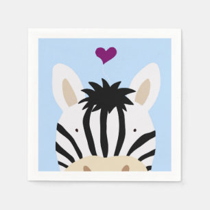 Zebra met hart servet