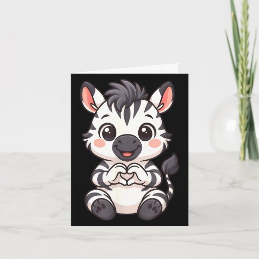 Zebra met hart vrouwen meisjes kinderen hart schat kaart (Voorkant)