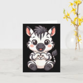 Zebra met hart vrouwen meisjes kinderen hart schat kaart (Gele Bloem)