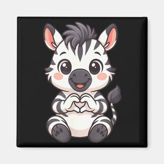 Zebra met hart vrouwen meisjes kinderen hart schat magneet (Voorkant)
