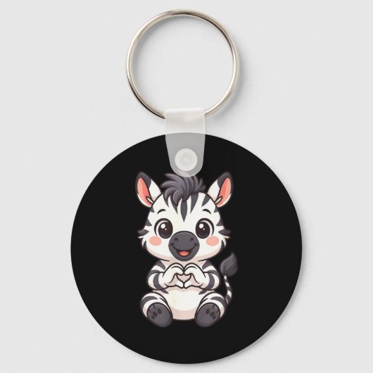 Zebra met hart vrouwen meisjes kinderen hart schat sleutelhanger (Voorkant)