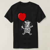 Zebra met hartballon Zebra Valentijnsdag T-shirt (Design voorkant)