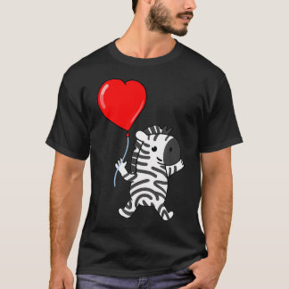 Zebra met hartballon Zebra Valentijnsdag T-shirt