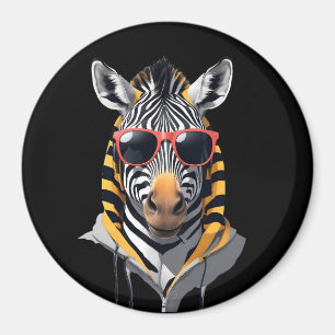 Zebra met hoodie Funny Cool Animal Character Magneet