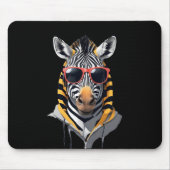 Zebra met hoodie Funny Cool Animal Character Muismat (Voorkant)