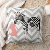 Zebra met kauwgom blaast bel kussen (Deken)