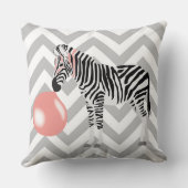 Zebra met kauwgom blaast bel kussen (Achterkant)