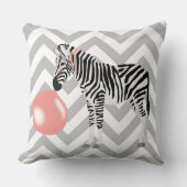 Zebra met kauwgom blaast bel kussen (Voorkant)