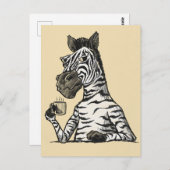 Zebra met koffie-Briefkaart Briefkaart (Voorkant / Achterkant)