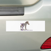 zebra met lint groot.png bumpersticker (Op auto)